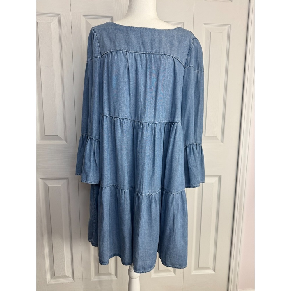 NWT Beach Lunch Lounge Giana Midi Dress Women's Large Blue Casual 100%Lyocell